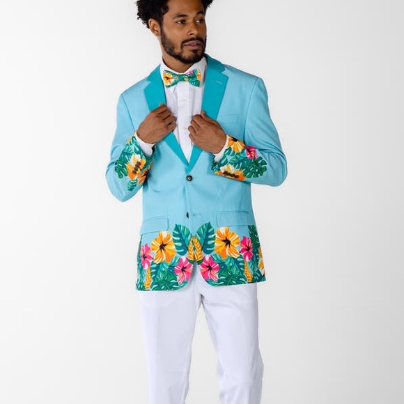 SHINESTY HIBISCUS Floral Hawaiian Derby Men’s Blazer NWT Size 56 - Picture 15 of 16